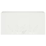 vidaXL Záhradný kvetináč Biela 100 x 30 x 49 cm Studený valcovaný oceľ – Obrázok 4