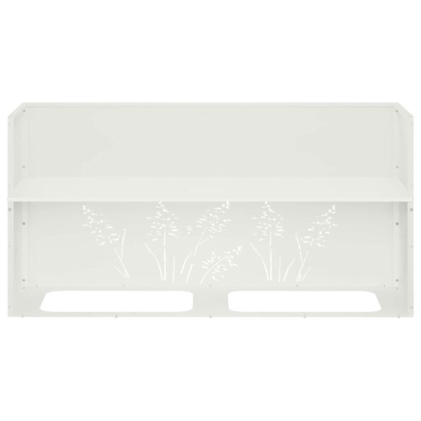vidaXL Záhradný kvetináč Biela 100 x 30 x 49 cm Studený valcovaný oceľ – Obrázok 8