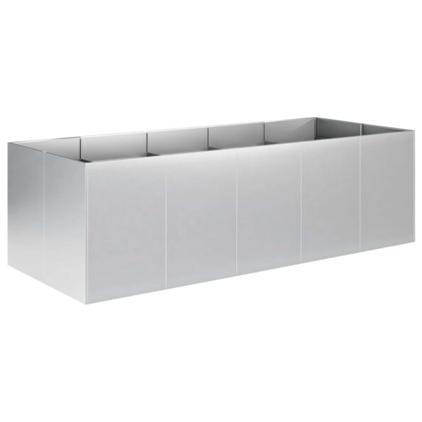 vidaXL Záhradný kvetináč Strieborná 200 x 80 x 60 cm Pozinkovaná oceľ – Obrázok 2