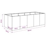 vidaXL Záhradný kvetináč Strieborná 200 x 80 x 60 cm Pozinkovaná oceľ – Obrázok 7