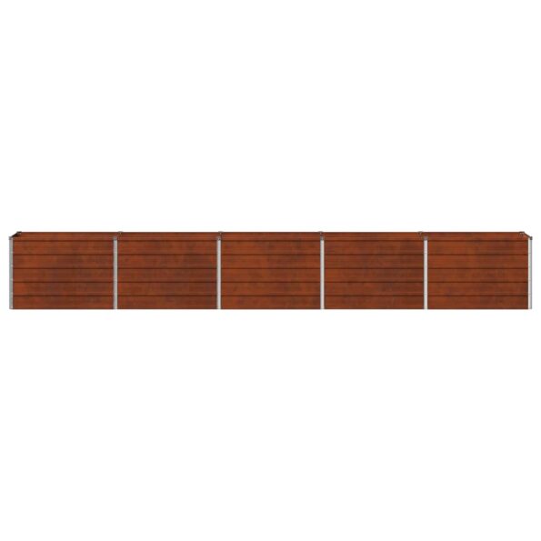 vidaXL Vyvýšený záhon Hrdzavý 400 x 40 x 55 cm corton – Obrázok 4