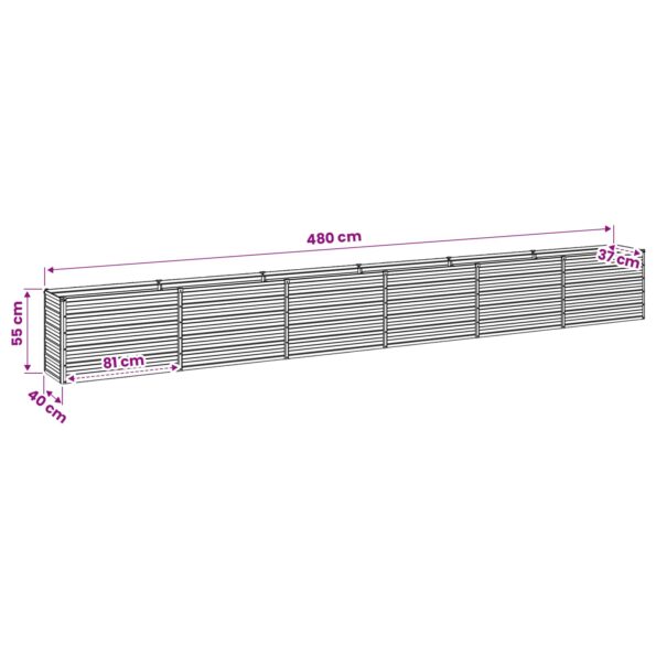 vidaXL Vyvýšený záhon Strieborná 480 x 40 x 55 cm pozinkované – Obrázok 10