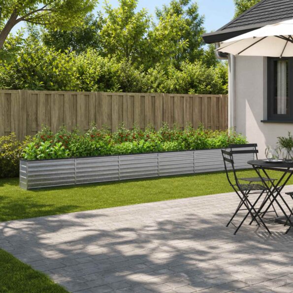 vidaXL Vyvýšený záhon Strieborná 600 x 40 x 55 cm pozinkované – Obrázok 10
