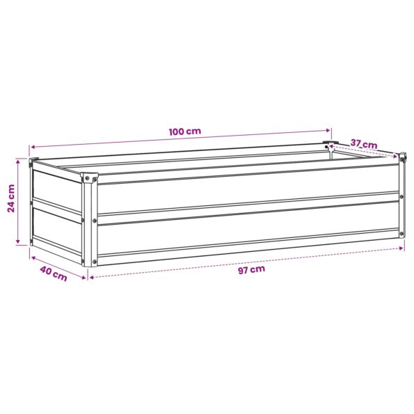 vidaXL Vyvýšený záhon Hrdzavý 100 x 40 x 24 cm corton – Obrázok 11