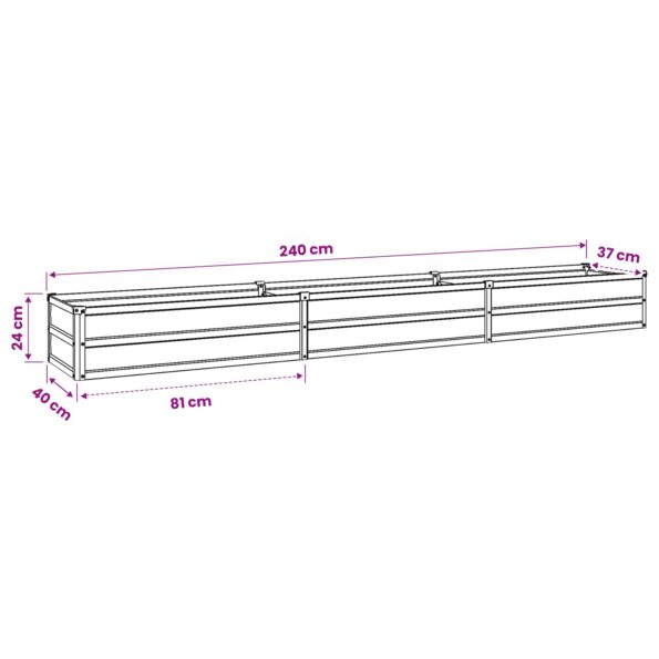 vidaXL Vyvýšený záhon Drevo hnedé 240 x 40 x 24 cm – Obrázok 9