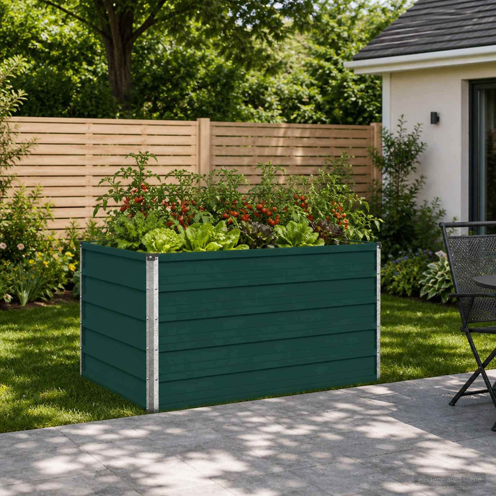 8006386_1.jpg vidaXL Vyvýšený záhon Zelená 100 x 80 x 55 cm studené valcované oceľ – Obrázok 1