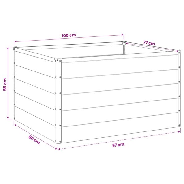 vidaXL Vyvýšený záhon Zelená 100 x 80 x 55 cm studené valcované oceľ – Obrázok 9