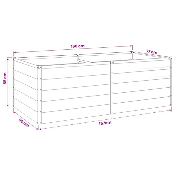 vidaXL Vyvýšený záhon Hnedá 160 x 80 x 55 cm studené valcovaná oceľ – Obrázok 9