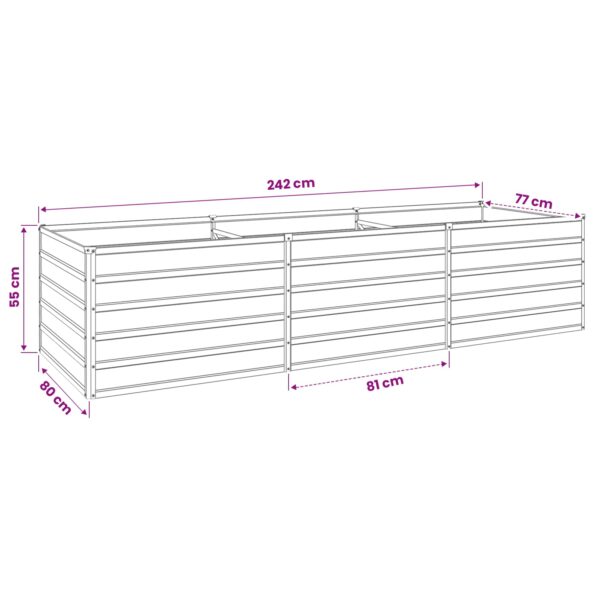 vidaXL Vyvýšený záhon Antracitová 240 x 80 x 55 cm – Obrázok 9