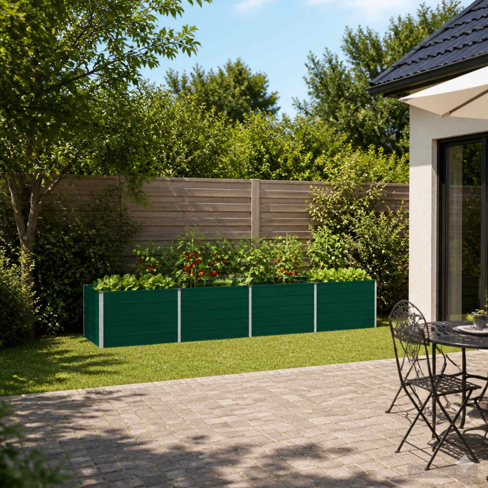 8006419_1.jpg vidaXL Vyvýšený záhon Zelená 320 x 80 x 55 cm studené valcované oceľ – Obrázok 1