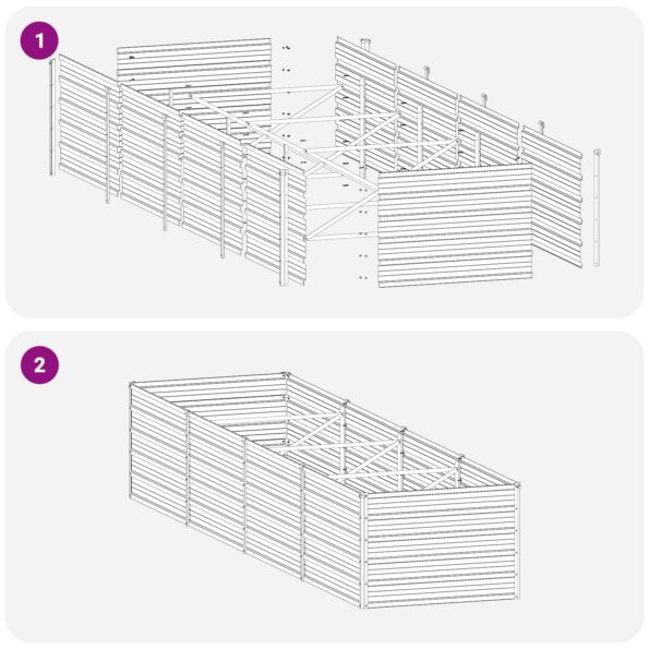 vidaXL Vyvýšený záhon Zelená 320 x 80 x 55 cm studené valcované oceľ – Obrázok 8