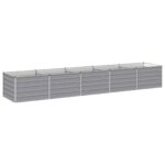 vidaXL Vyvýšený záhon Sivá 400 x 80 x 55 cm studené valcovaná oceľ – Obrázok 2