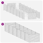 vidaXL Vyvýšený záhon Antracitová 480 x 80 x 55 cm – Obrázok 8