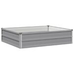 vidaXL Vyvýšený záhon Sivá 100 x 80 x 24 cm studené valcovaná oceľ – Obrázok 2