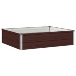 vidaXL Vyvýšený záhon Hnedá 100 x 80 x 24 cm studené valcovaná oceľ – Obrázok 2