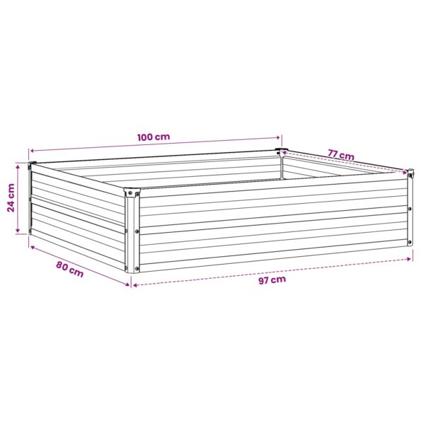 vidaXL Vyvýšený záhon Antracitová 100 x 80 x 24 cm – Obrázok 9