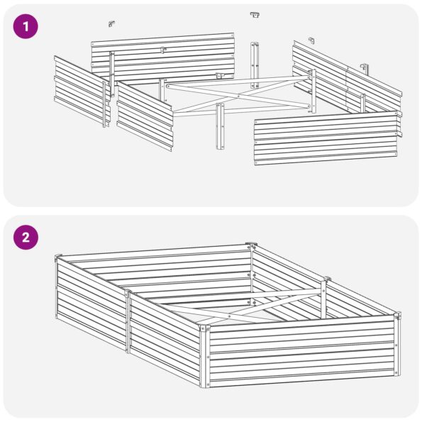 vidaXL Vyvýšený záhon Čierna 160 x 80 x 24 cm studené valcovaná oceľ – Obrázok 8