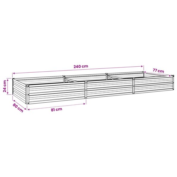 vidaXL Vyvýšený záhon Hnedá 240 x 80 x 24 cm studené valcovaná oceľ – Obrázok 9