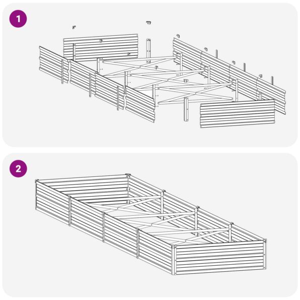 vidaXL Vyvýšený záhon Antracitová 320 x 80 x 24 cm – Obrázok 8