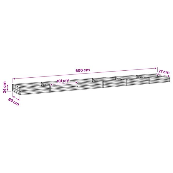 vidaXL Vyvýšený záhon Drevo hnedé 600 x 80 x 24 cm – Obrázok 8