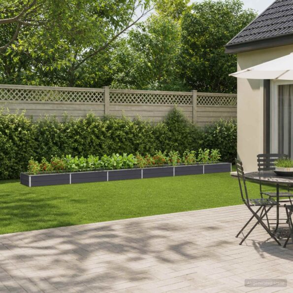 vidaXL Vyvýšený záhon Antracitová 600 x 80 x 24 cm – Obrázok 9