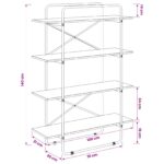 vidaXL Regál na knihy 4 úrovní 100 x 35 x 140 cm PB Dubové drevo – Obrázok 7
