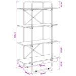 vidaXL Regál na knihy 4 úrovní 80 x 35 x 140 cm PB Dubové drevo – Obrázok 7