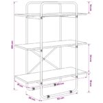 vidaXL Regál na knihy 3 úrovní 80 x 35 x 105 cm PB Čierny dub – Obrázok 7