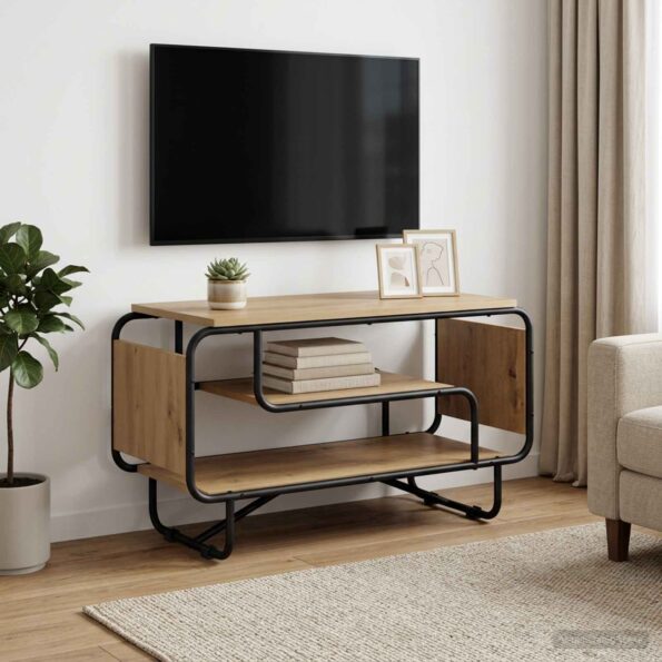 vidaXL TV stolík 80 x 36 x 45 cm Dub artisan Kompozitné drevo – Obrázok 6