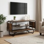 vidaXL TV stolík 98 x 36 x 45 cm Dymový dub Kompozitné drevo
