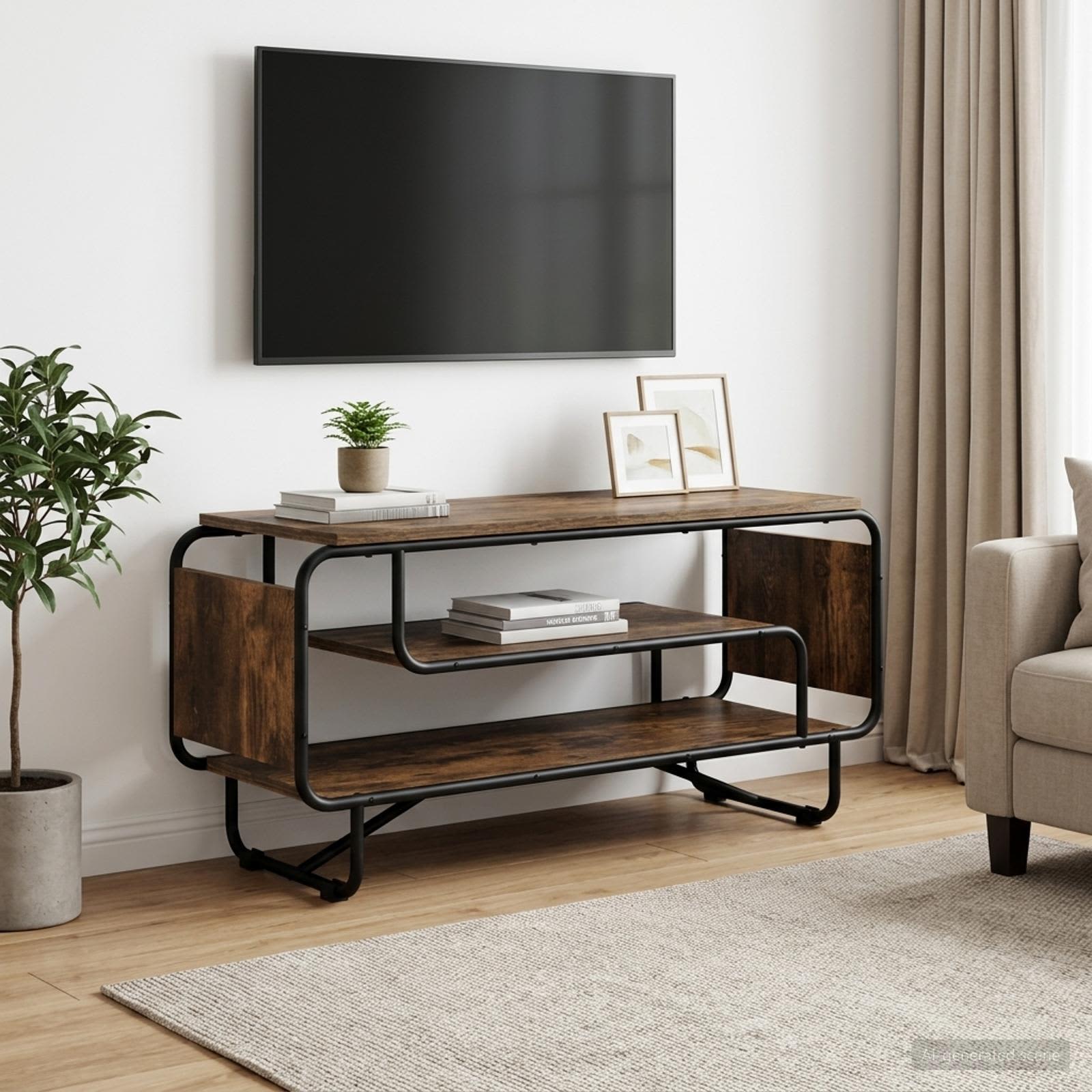 8007860_1.jpg vidaXL TV stolík 98 x 36 x 45 cm Dymový dub Kompozitné drevo – Obrázok 1