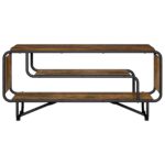 vidaXL TV stolík 98 x 36 x 45 cm Dymový dub Kompozitné drevo – Obrázok 2