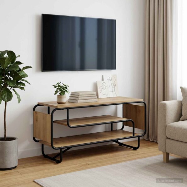 vidaXL TV stolík 98 x 36 x 45 cm Dub artisan Kompozitné drevo – Obrázok 6