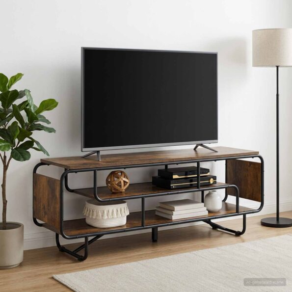 vidaXL TV stolík 140 x 36 x 45 cm Dymový dub Kompozitné drevo – Obrázok 7