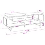 vidaXL TV stolík 140 x 36 x 45 cm Dymový dub Kompozitné drevo – Obrázok 6