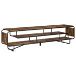 vidaXL TV stolík 180 x 36 x 45 cm Dymový dub Kompozitné drevo – Obrázok 2
