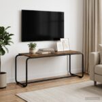 vidaXL TV stolík 98 x 35,5 x 42 cm Dymový dub Kompozitné drevo
