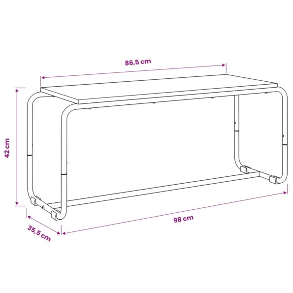 vidaXL TV stolík 98 x 35,5 x 42 cm Staré drevo Kompozitné drevo – Obrázok 6
