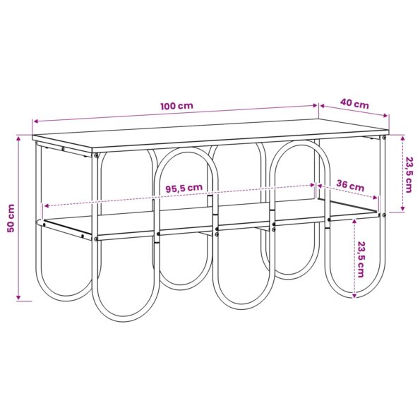 vidaXL TV stolík 100 x 40 x 50 cm Čierny dub Spracované drevo – Obrázok 6
