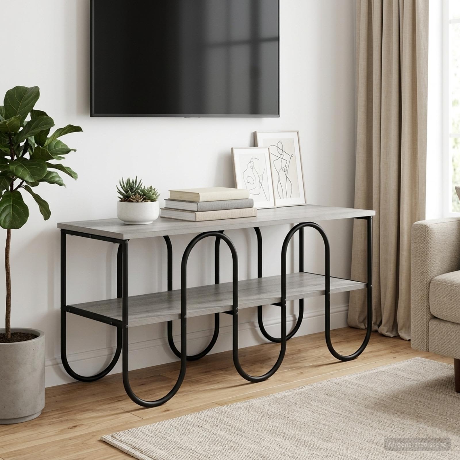 8007909_1.jpg vidaXL TV stolík 100 x 40 x 50 cm Sivý Sonoma Spracované drevo – Obrázok 1
