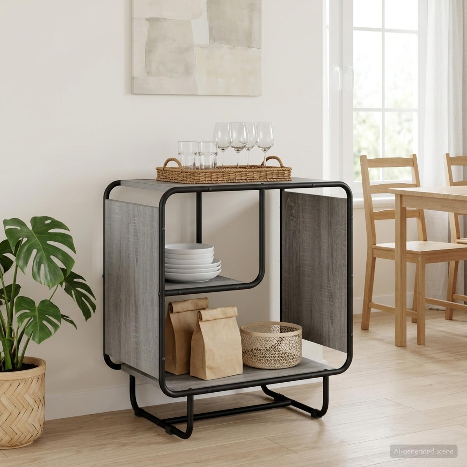8007921_1.jpg vidaXL Príborník Sivý Sonoma 60 x 37,5 x 64,5 cm spracované drevo – Obrázok 1
