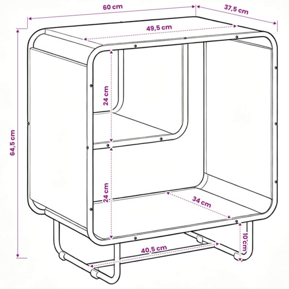 vidaXL Príborník Sivý Sonoma 60 x 37,5 x 64,5 cm spracované drevo – Obrázok 7
