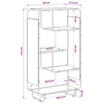 vidaXL vysoká komoda Sivý Sonoma 80 x 37.5 x 144 cm Kompozitné drevo – Obrázok 6