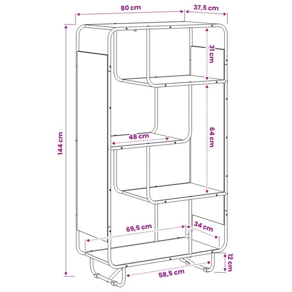 vidaXL vysoká komoda Sivý Sonoma 80 x 37.5 x 144 cm Kompozitné drevo – Obrázok 6