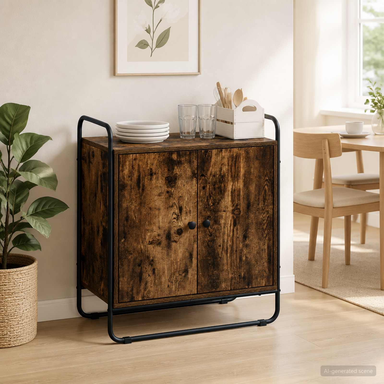 8007968_1.jpg vidaXL Príborník Dymový dub 68 x 35 x 75 cm Kompozitné drevo – Obrázok 1