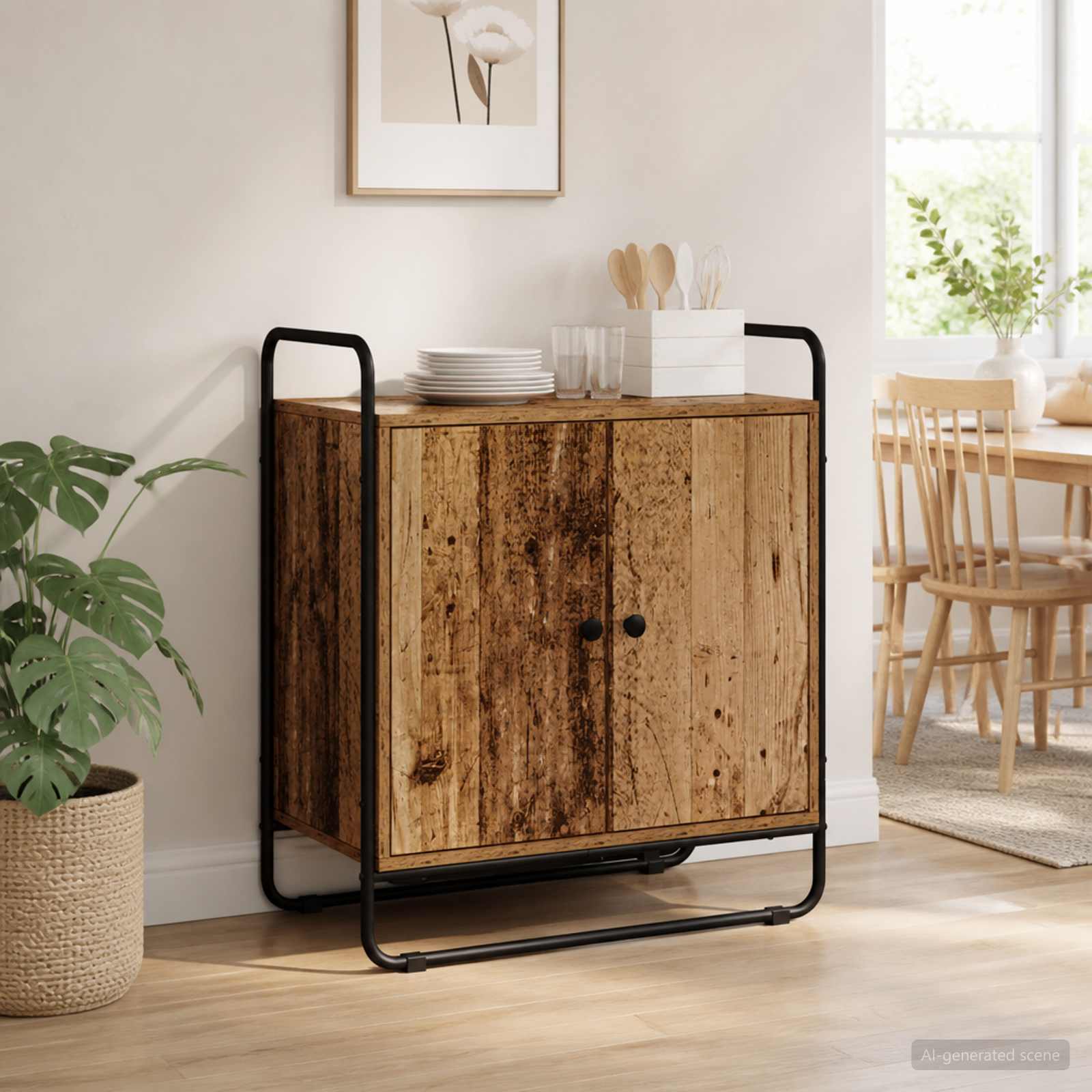 8007970_1.jpg vidaXL Príborník Staré drevo 68 x 35 x 75 cm Kompozitné drevo – Obrázok 1