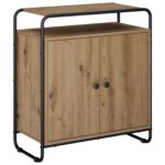 vidaXL Komoda Dub artisan 68 x 35 x 75 cm Spracované drevo – Obrázok 2