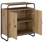 vidaXL Komoda Dub artisan 68 x 35 x 75 cm Spracované drevo – Obrázok 3