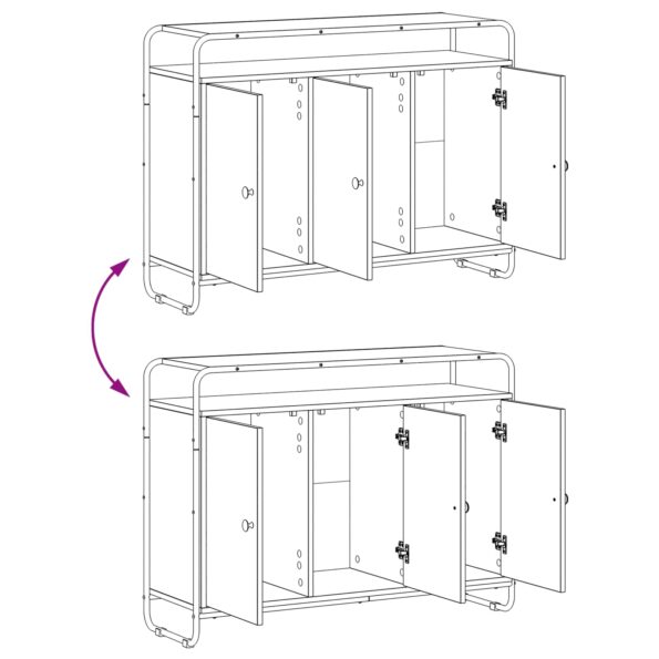 vidaXL Komoda Čierny dub 102 x 35 x 75 cm Spracované drevo – Obrázok 9