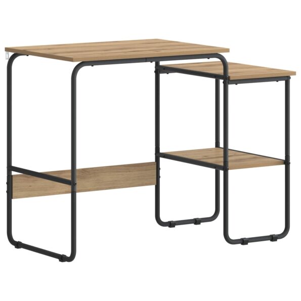 vidaXL Stôl s úložným priestorom Dub artisan 100 x 50 x 75 cm – Obrázok 2